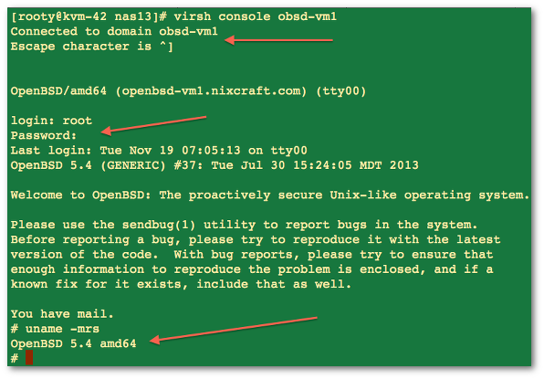Fig.02:  Getting access to a OpenBSD VM console when networking is down