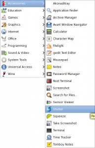 Fig.01: Captured a cascading menu using shutter