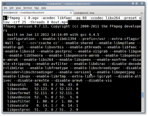 Fig.07: ffmpeg in action (ogv to mp4 conversion)