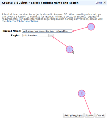 Fig.02: Create a bucket for access log
