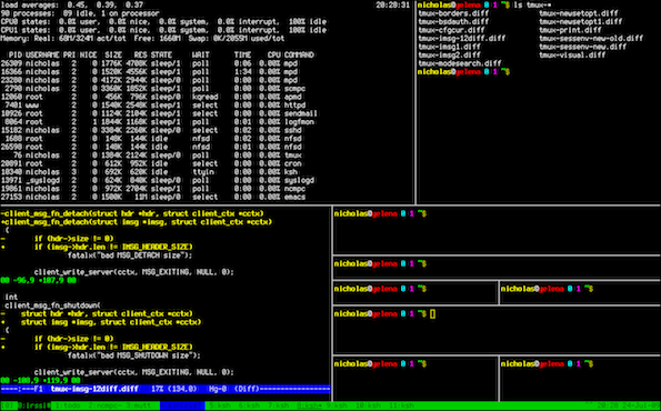 Tmux - Cool FOSS Software of 2013 - nixCraft