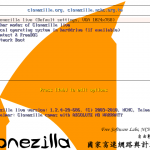 Boot menu of Clonezilla Live
