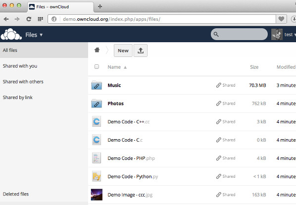 owncloud  web client