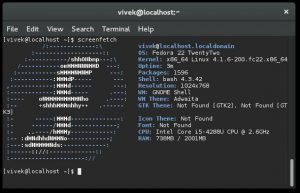 Screenfetch on Fedora