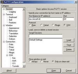 Fig.01: Windows Pc Accessing Linux Server Via Putty SSH Client