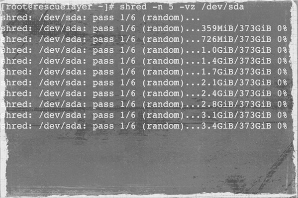 Fig.01: Use shred to securely delete simple files including hard disks