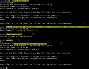 HowTo: Mysql Update Password SQL Command Fig.01: Mysql Updating / Changing password (click to enlarge)