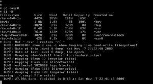 Fig.01: FreeBSD Copy /usr To New Disk Using dump Command