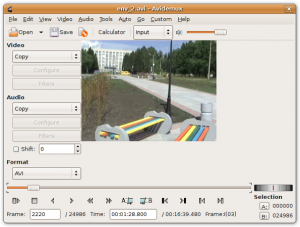 Fig.01: Avidemux in Action under Ubuntu (image credit: Wikipedia)