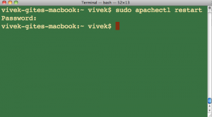 Fig.01: Restarting Apache under Mac OS X