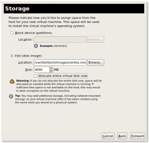 Fig.07: KVM Storage setup (network iscsi/nfs must be mounted or local or block disk)