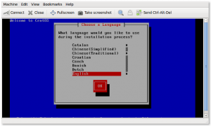 Fig.11: KVM - guest operating system installation procedures started using vnc