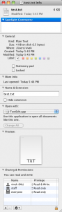 Fig.01: Apple OS X UNIX - Protecting files and folders