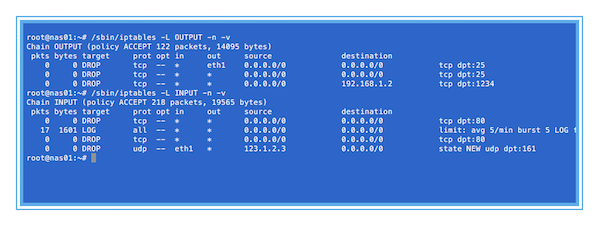 Fig.01: View blocked ports/IP