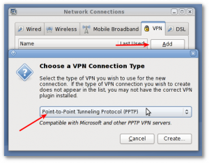 Fig.02: Linux Gnome Desktop Cisco PPTP VPN Client Support Added