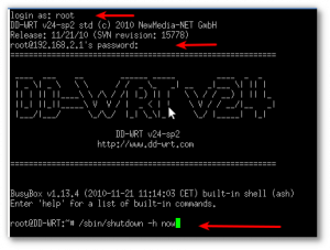 Fig.02: PuTTY running a session on Windows, logged into Linux system