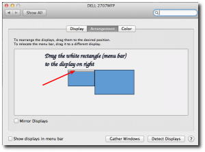 Fig.02: Drag the white rectangle to move the menu bar to the external display