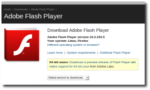 Fig.02: Download Adobe Flash Player for RHEL / CentOS Linux