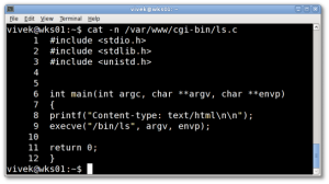 Fig.01: Number all output lines with cat command