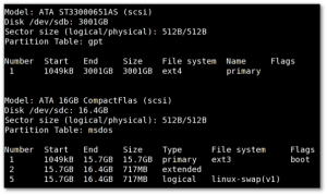 Fig.01: Show Linux Disk Partitions With GNU parted Command