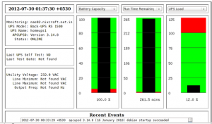 Fig.06: Apc ups battery status and run time info