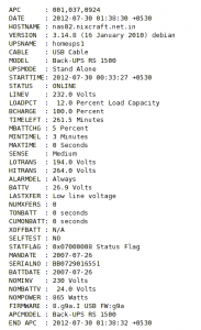 Fig.07: APC UPS status