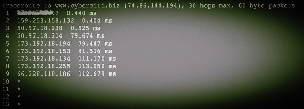Fig.02: Unix and Linux speedup traceroute command 