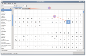 Fig.01: The Character Map application