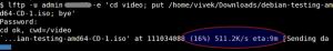 Fig.03: lftp upload speed test in action