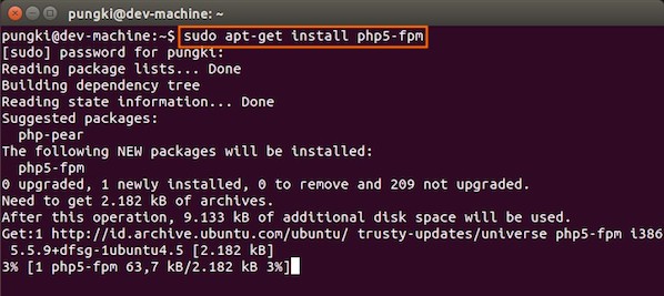 Fig.12: Install PHP for Server Side Processing on Ubuntu