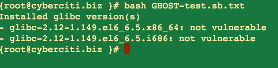 Fig.02: Fig.02: GHOST-test.sh output on a RHEL/CentOS based system