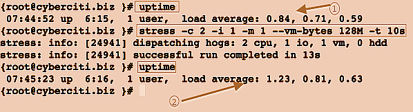 Fig.04: A load average of four is imposed on the system