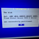 The disk was partitioned