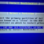Select partition to install pfSense