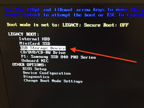 Fig.02: USB storage boot mode