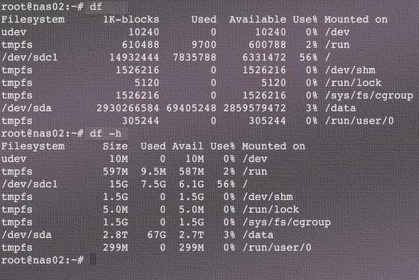 Fig.01: df command in action