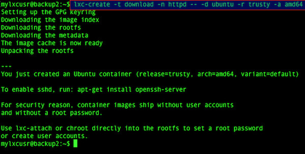 Fig.03: Create an Ubuntu container