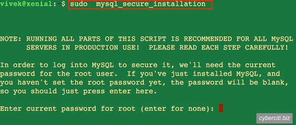 Fig,03: Harden MySQL server on Ubuntu