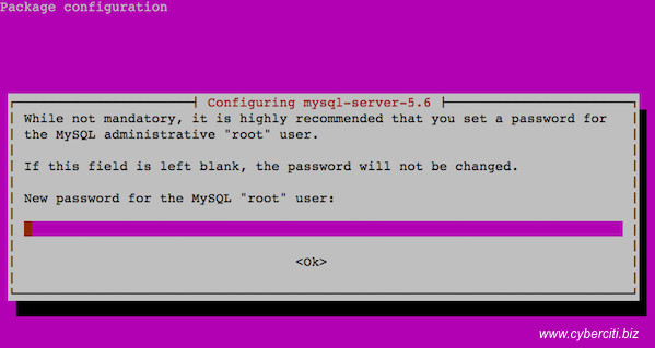 Fig.02: During the installation process set the password for the MySQL root account