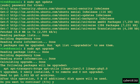 Fig.01: Before you begin, update your Ubuntu server