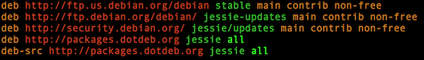 Fig.03: Updated /etc/apt/sources.list for Debian 8.x "jessie".
