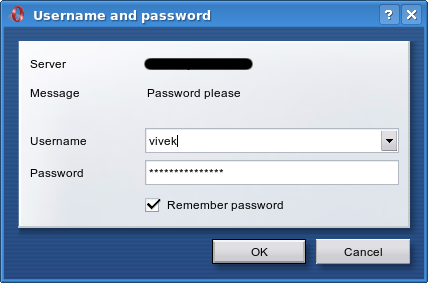 Lighttpd password dialog