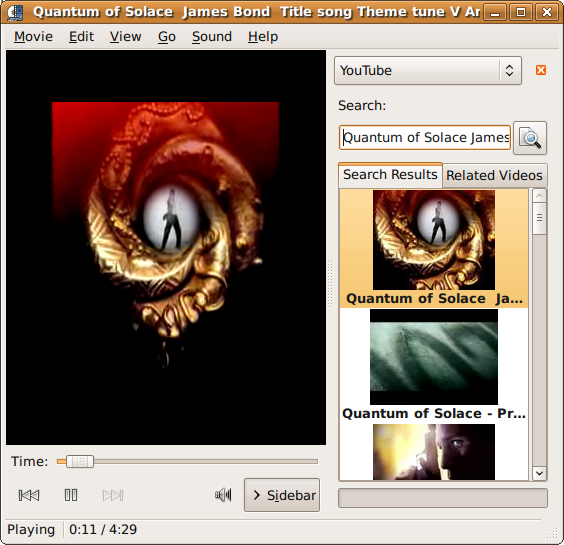 Fig.03: Watching Youtube Video Using Totem Fig.03: Watching Youtube Video Using Totem