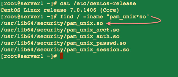 Fig. 01: Finding pam_unix full path on a Linux.