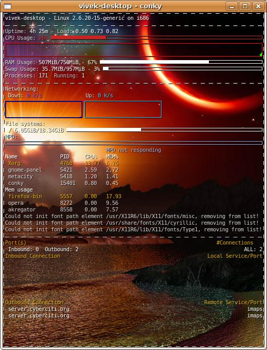 A system monitor for X originally based on the torsmo code