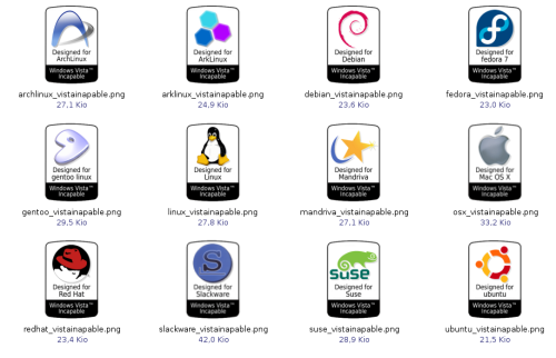 Humor: Windows Vista Incapable Stickers
