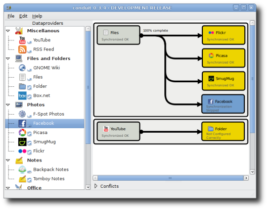 Synchronization solution for GNOME which allows the user to take their emails, files, bookmarks, and any other type of personal information and synchronize that data with another computer