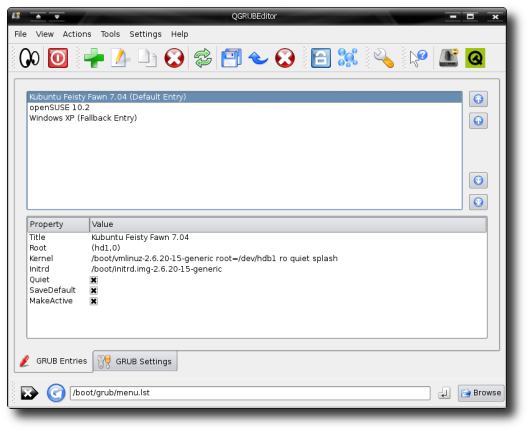 QGRUBEditor - A visual GUI GRUB configuration editor