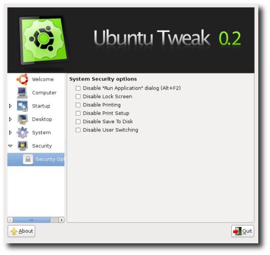 Ubuntu Tweak to Change Desktop Settings