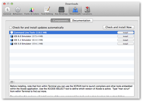 Download xcode command line tools